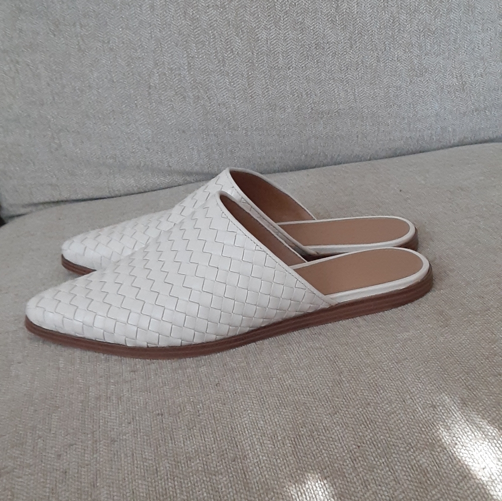 Marc Fisher Elegant Cream Woven Mules - Picture 8 of 12